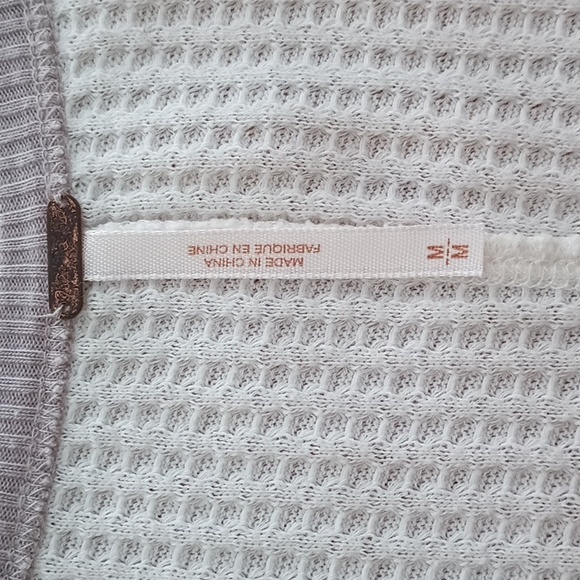 Free People Long Sleeve Waffle Knit Tee - Picture 7 of 9